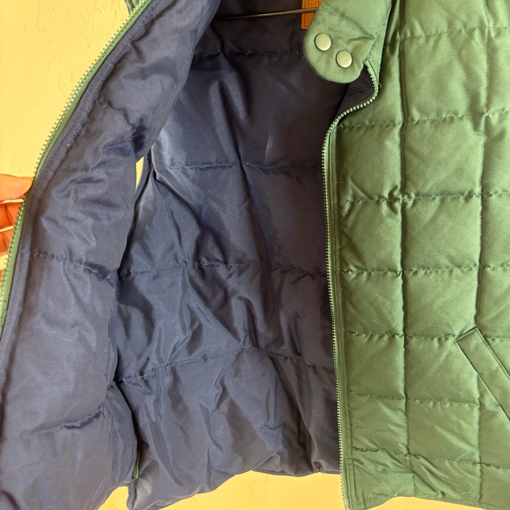 G.H Bass & Co Green Blue Reversible Puffer Vest Medium Pockets Zipper Medium - Picture 4 of 12